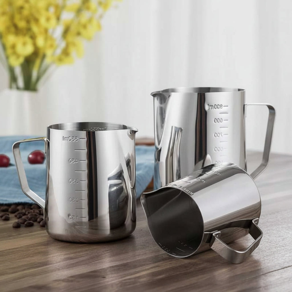 Milk Frothing Pitcher with Measurement Scale for Latte Art