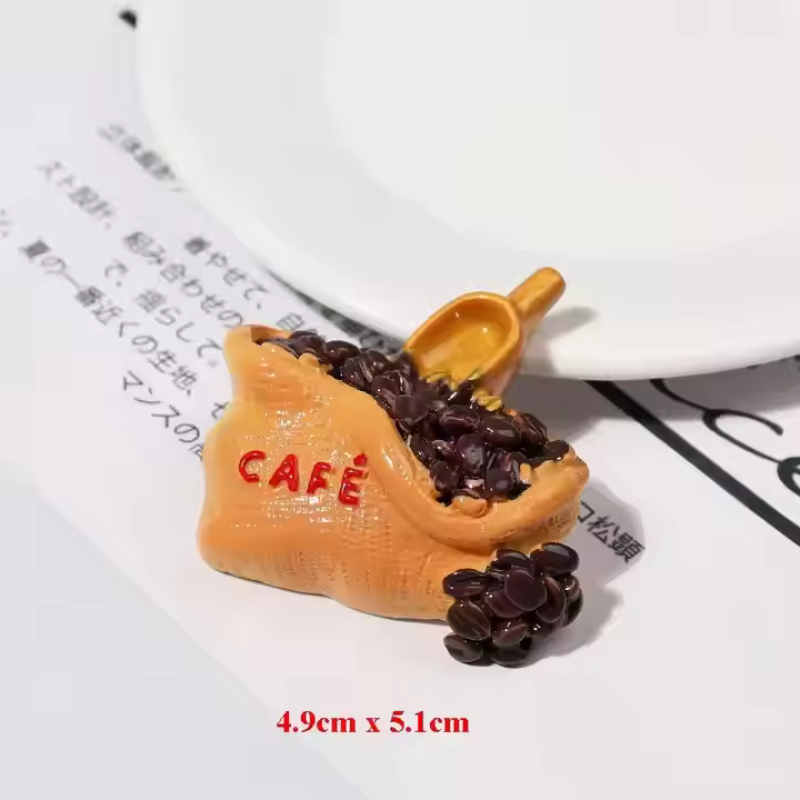 Mini Coffee Cup and Bread Resin Cabochon – Cute Artificial Food for DIY Crafts and Scrapbooking