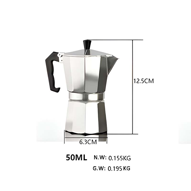 Modern Italian Style Aluminum Moka Pot – Stovetop Espresso Coffee Maker