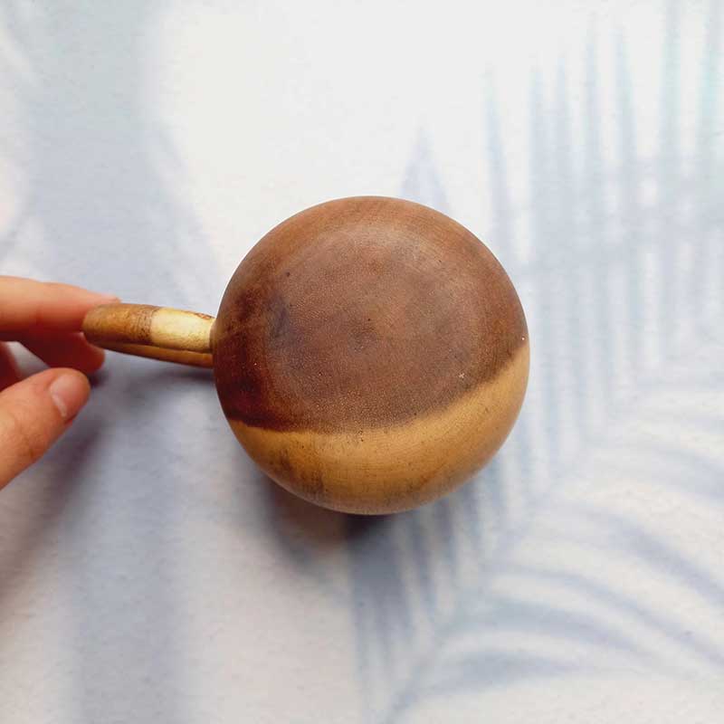 Natural Acacia Wood Tea and Coffee Cup – Handcrafted Wooden Mug with Handle from Vietnam
