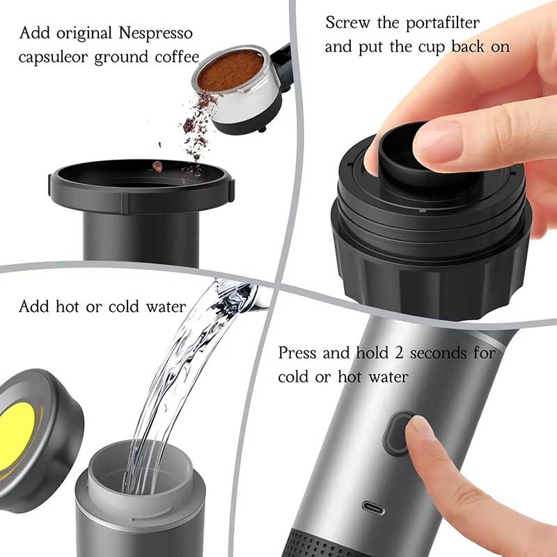 Portable 20 Bar USB-C Espresso Maker