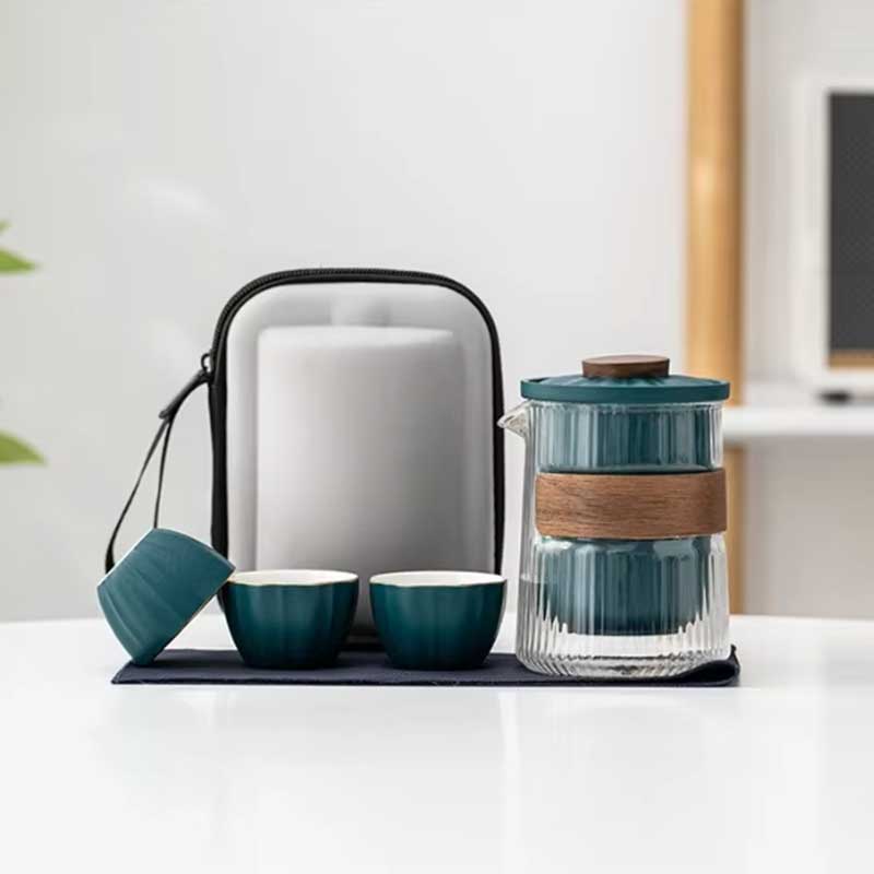 Portable Ceramic Tea Set for Travel & Camping