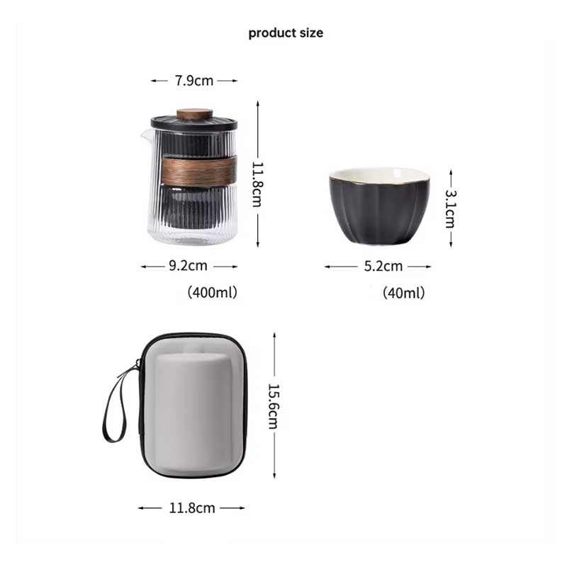 Portable Ceramic Tea Set for Travel & Camping