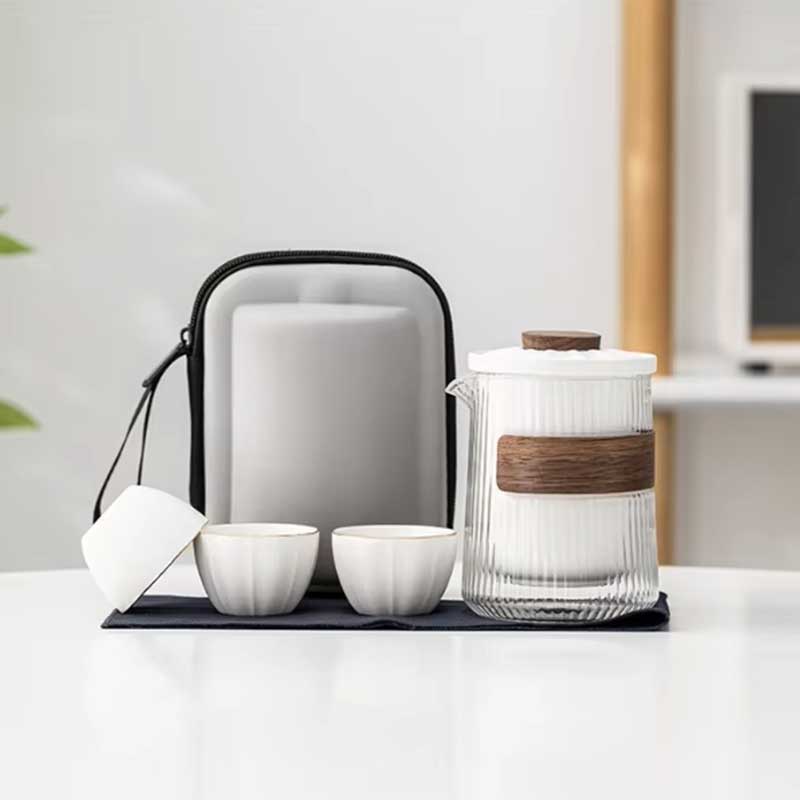 Portable Ceramic Tea Set for Travel & Camping