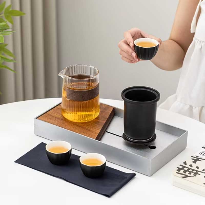 Portable Ceramic Tea Set for Travel & Camping