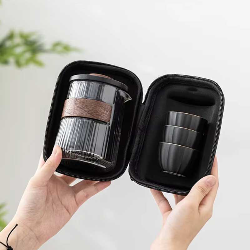 Portable Ceramic Tea Set for Travel & Camping