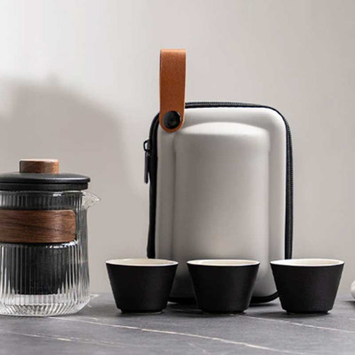 Portable Ceramic Tea Set for Travel & Camping