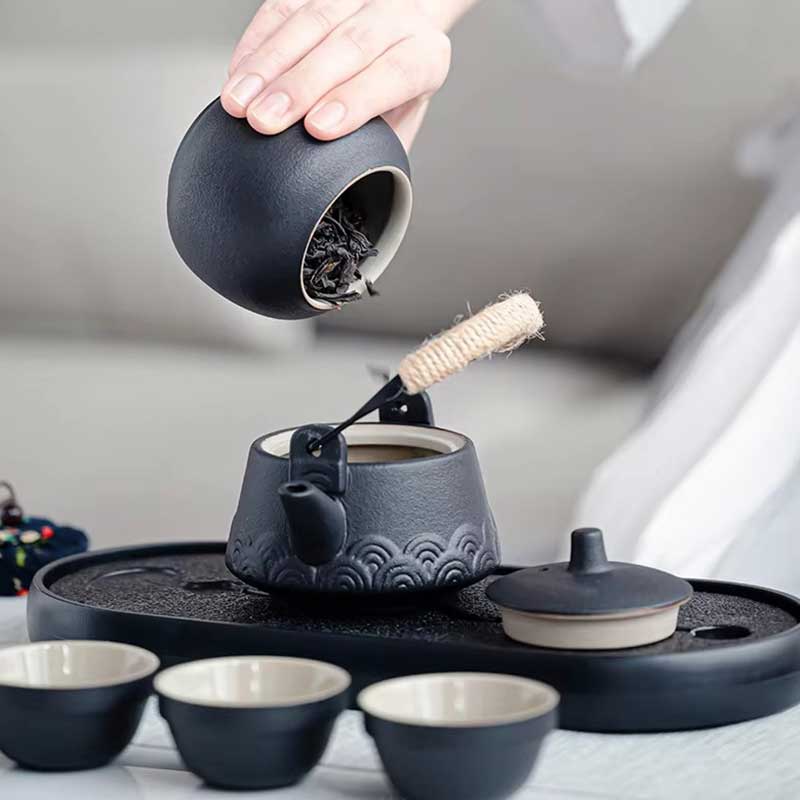 Portable Ceramic Tea Set – Travel Brewing Kit with Compact Carry Case