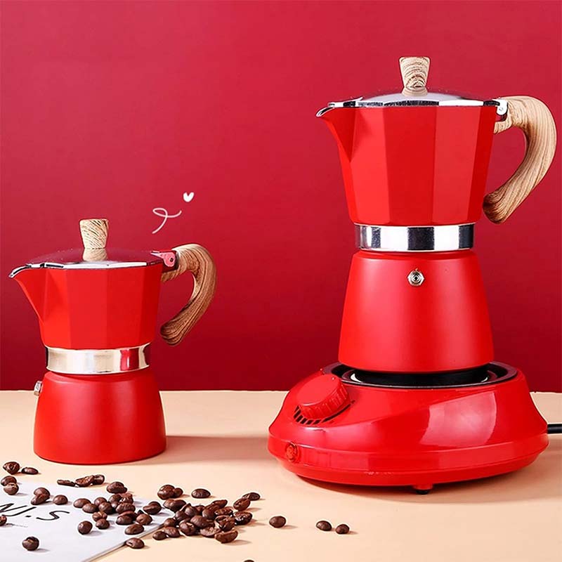 Portable Moka Pot – Stovetop Aluminum Espresso Coffee Maker with Classic Design