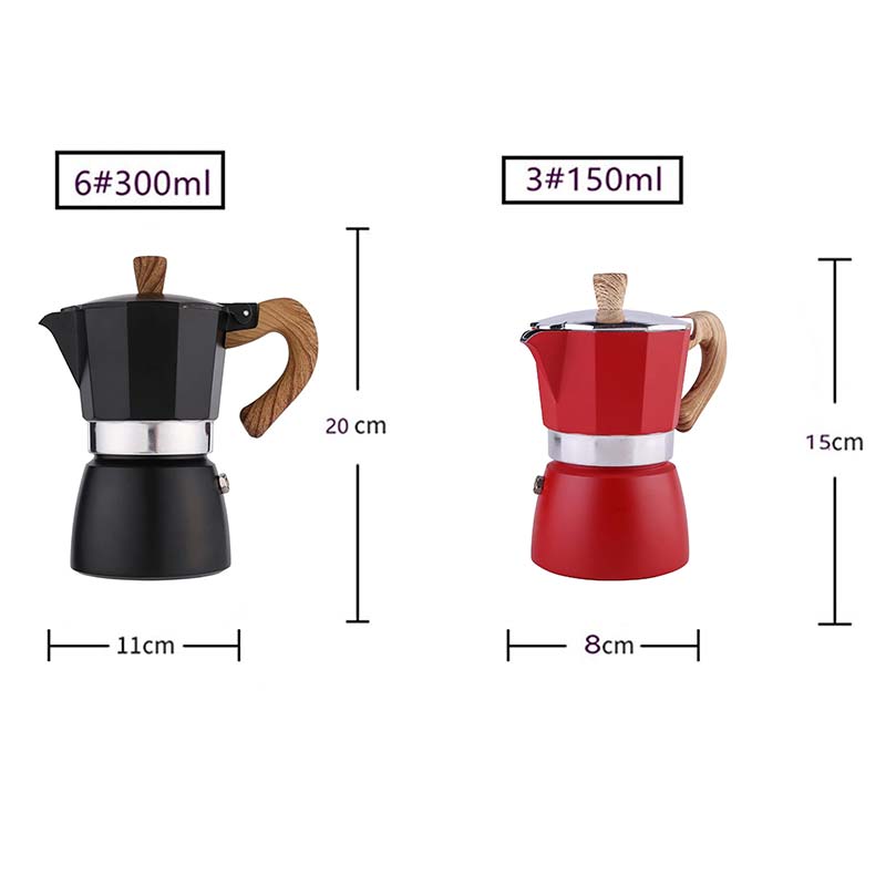 Portable Moka Pot – Stovetop Aluminum Espresso Coffee Maker with Classic Design