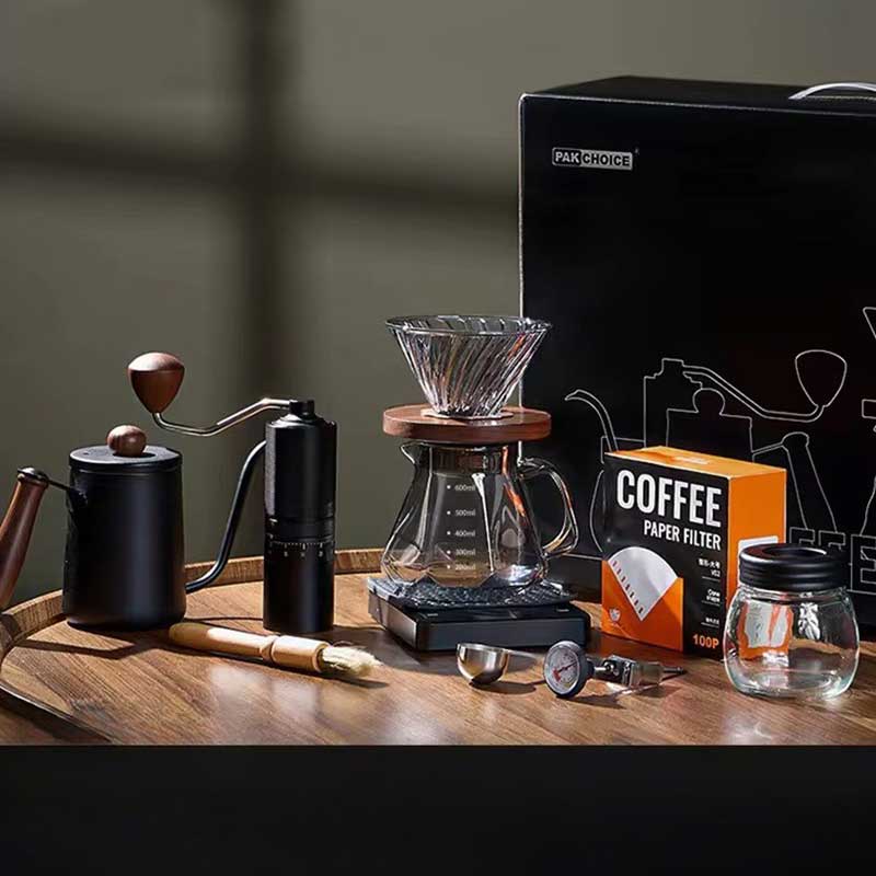 All-in-One Pour Over Coffee Kit – Portable Premium Set with Grinder & Gooseneck Kettle