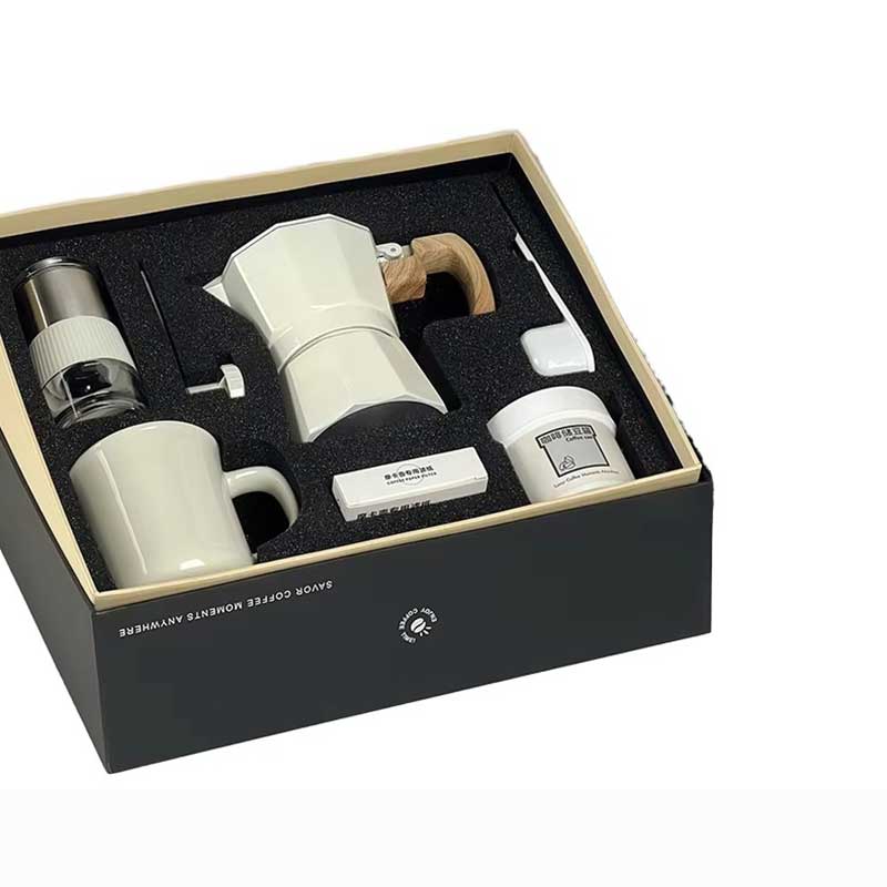 Premium Stovetop Full Set – Portable Moka Pot Kit with Grinder & Storage Box