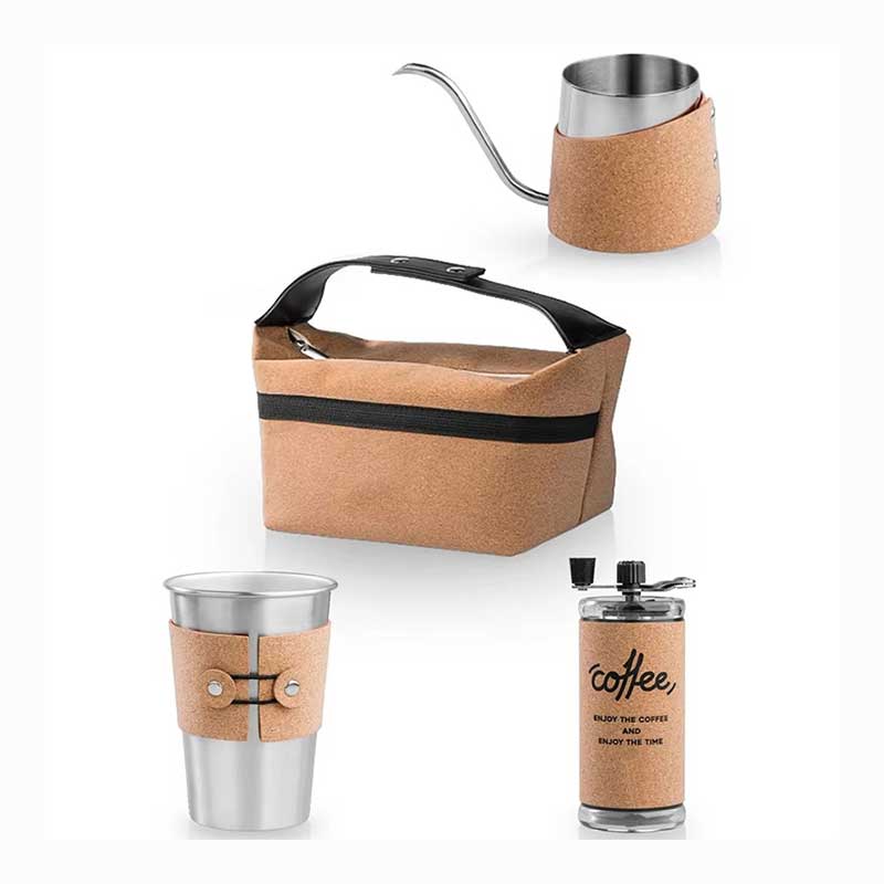 Portable Pour Over Coffee Set with Leather Travel Case