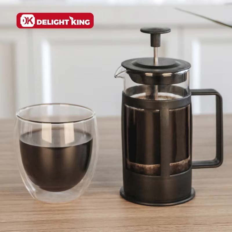 Portable Travel French Press Coffee Maker – Durable Glass Coffee Press for Home and Outdoor Use