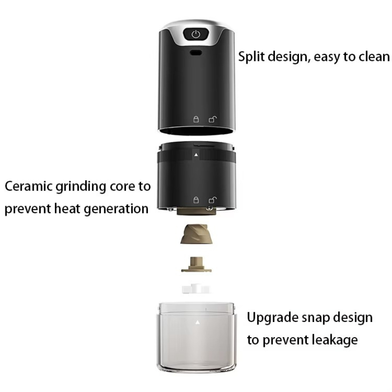 Portable Electric Burr Coffee Grinder – USB Rechargeable Cordless Espresso Machine
