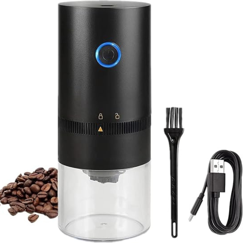 Portable Electric Burr Coffee Grinder – USB Rechargeable with Adjustable Grind Settings for Espresso, Drip, Pour Over & French Press