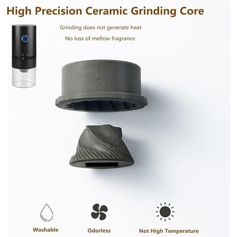 Portable Electric Burr Coffee Grinder – USB Rechargeable with Adjustable Grind Settings for Espresso, Drip, Pour Over & French Press
