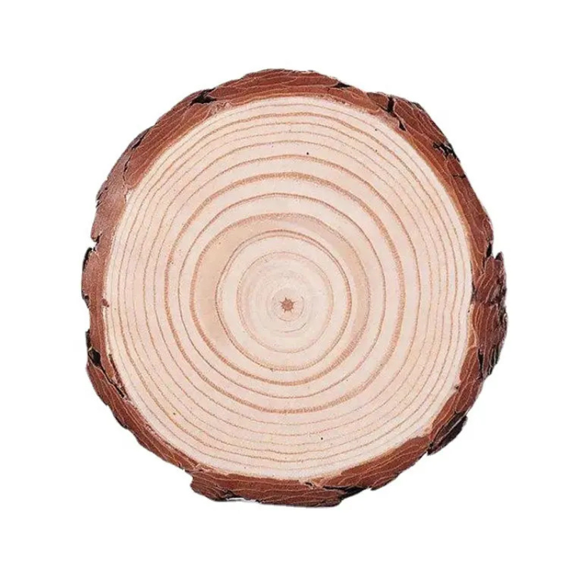 Raw Wood Round Coaster – 8–10cm×10cm Natural Pinewood Mug Holder for Coffee, Tea, and Party Decor