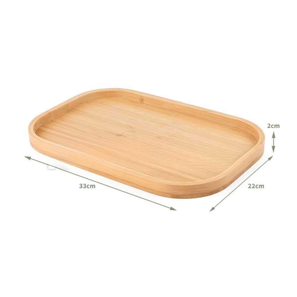Rectangular Bamboo Serving Plate for Coffee & Desserts