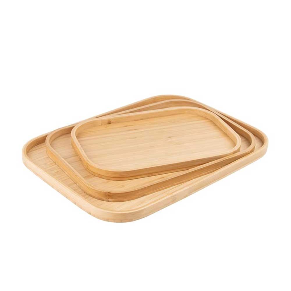 Rectangular Bamboo Serving Plate for Coffee & Desserts