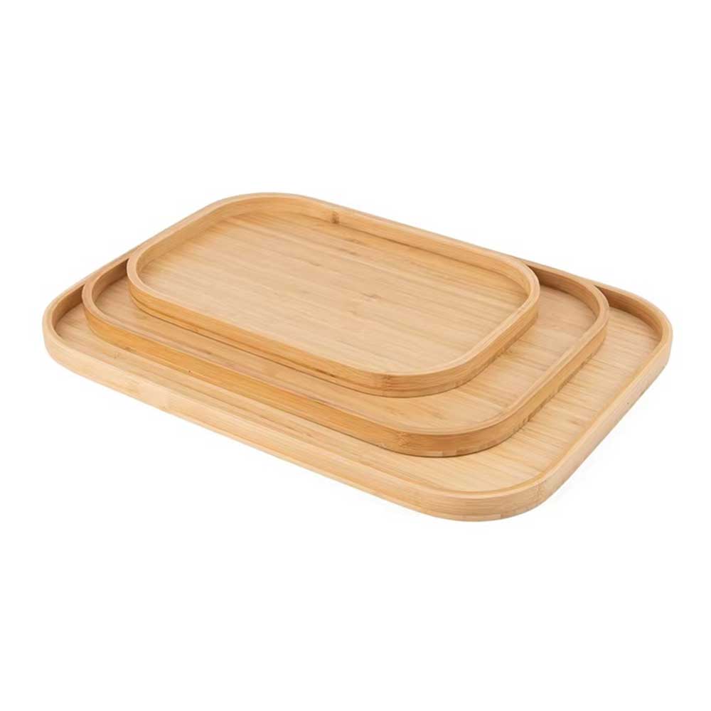 Rectangular Bamboo Serving Plate for Coffee & Desserts