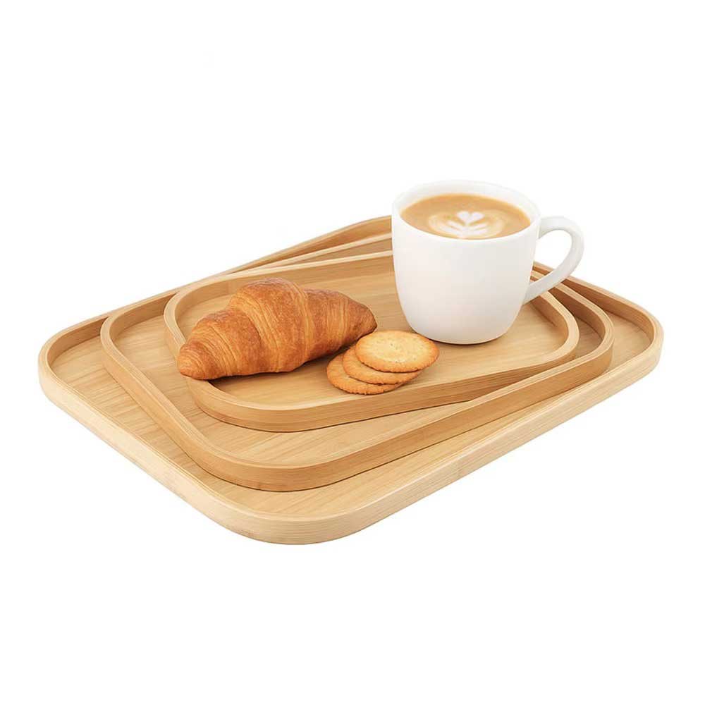 Rectangular Bamboo Serving Plate for Coffee & Desserts