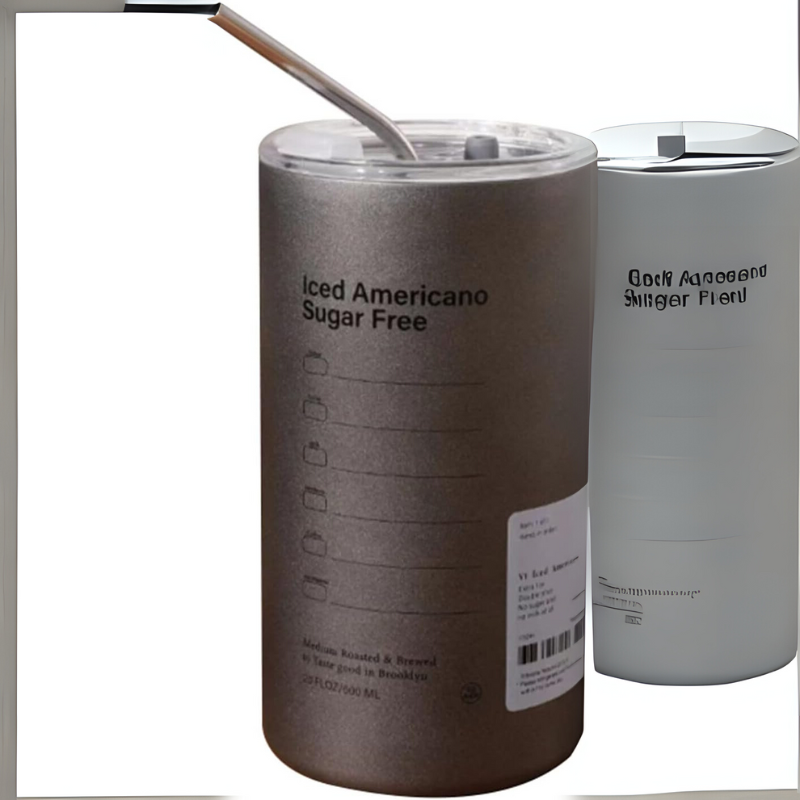Stainless Steel Coffee Mug – Vacuum Insulated Double Wall Reusable Tumbler with Straw