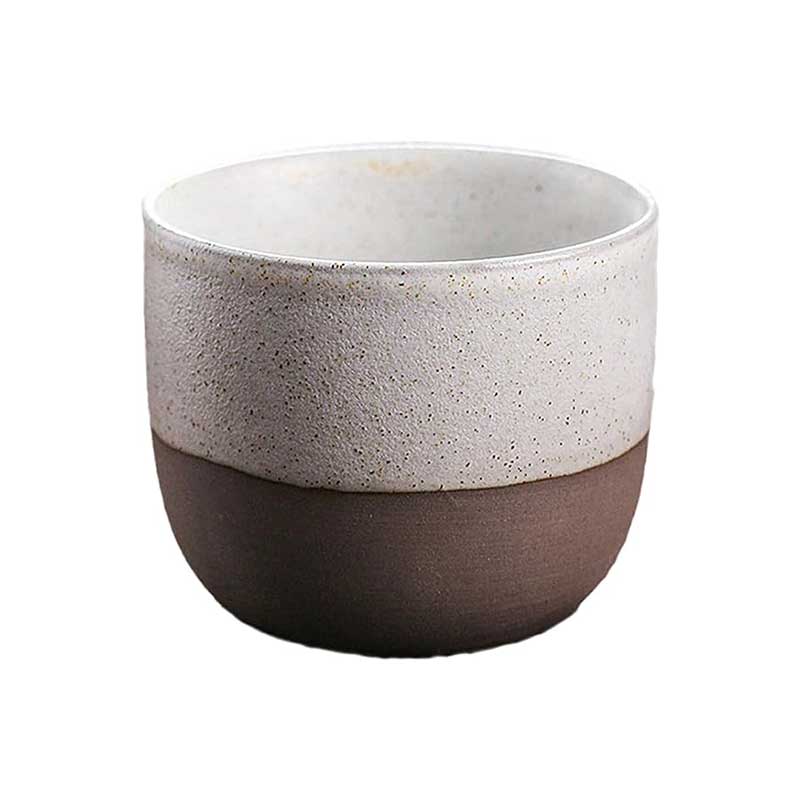 Retro Ceramic Espresso Cup – Colorful Rough Pottery with Frosted Textured Finish and Speckled Design
