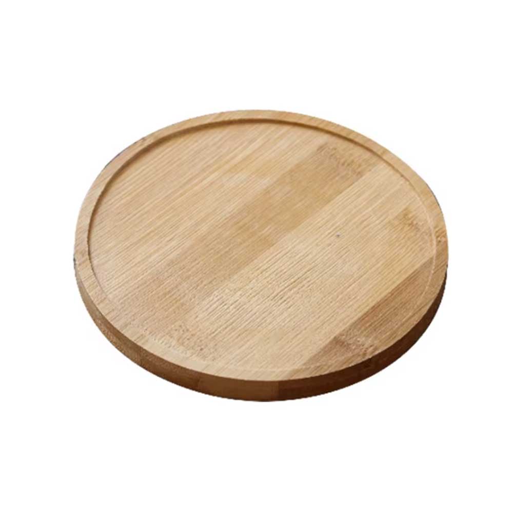 Round Bamboo Coaster Tray for Coffee & Tea