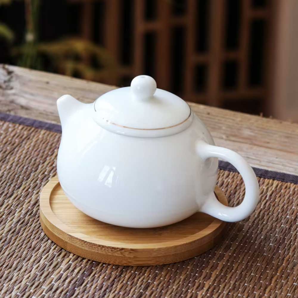 Round Bamboo Coaster Tray for Coffee & Tea