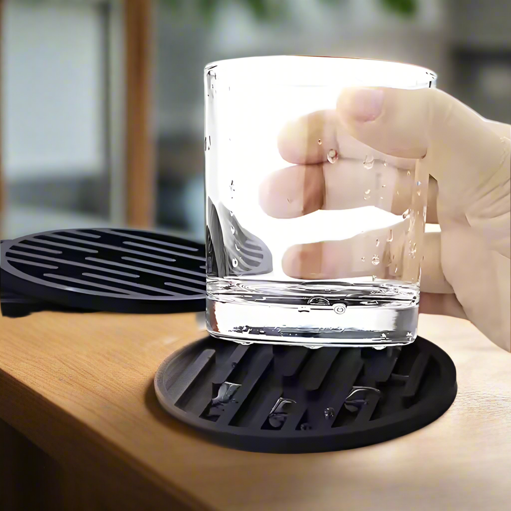 Round Silicone Drink Coasters – 10×10×0.5cm Washable, Durable, and Heat-Resistant Coffee Cup Mats
