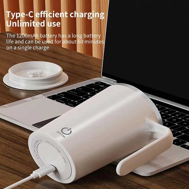 Self-Stirring Coffee Mug – Type-C Rechargeable Mixing Cup for Home, Office, and Travel