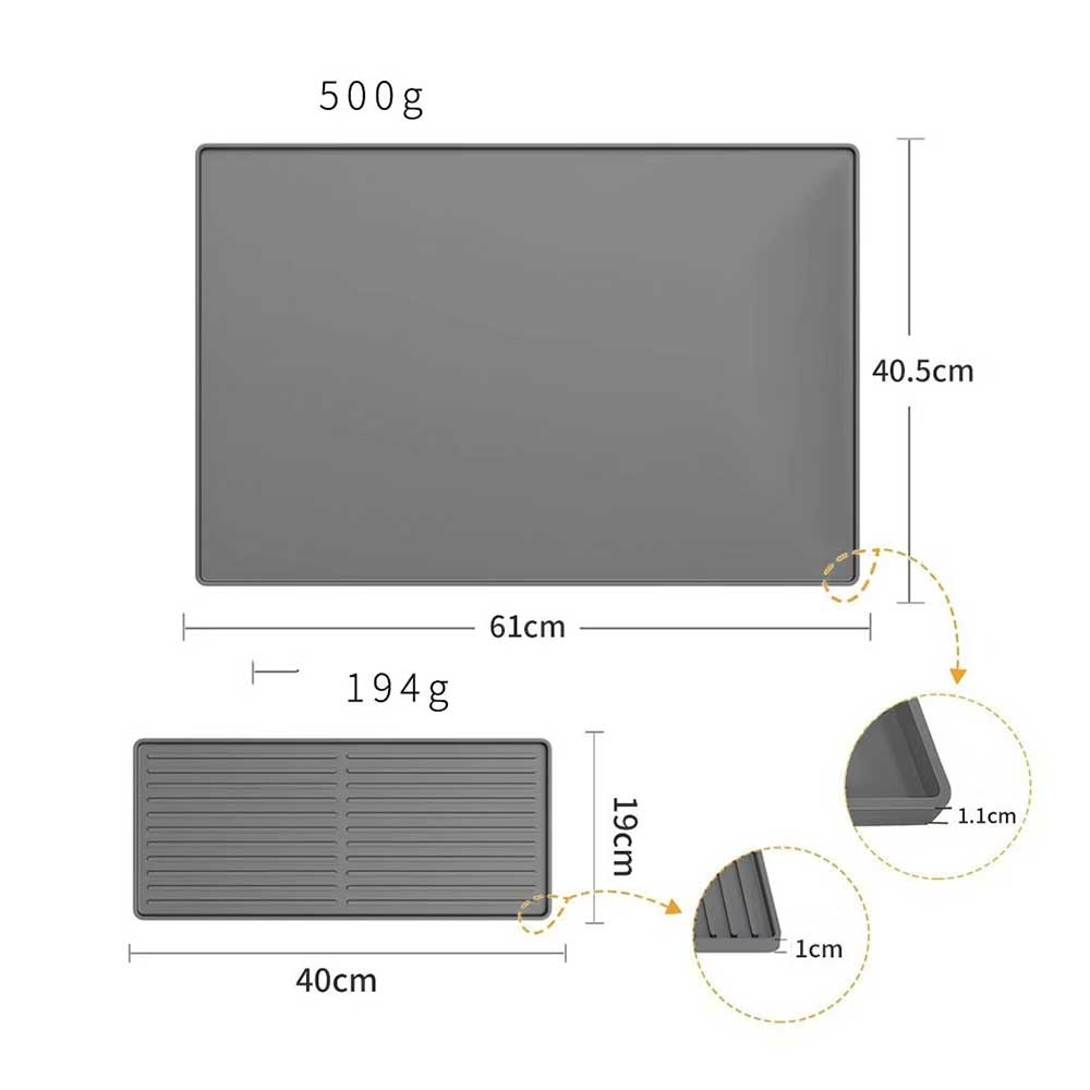 Silicone Coffee Mat with Raised Edge for Espresso Setup