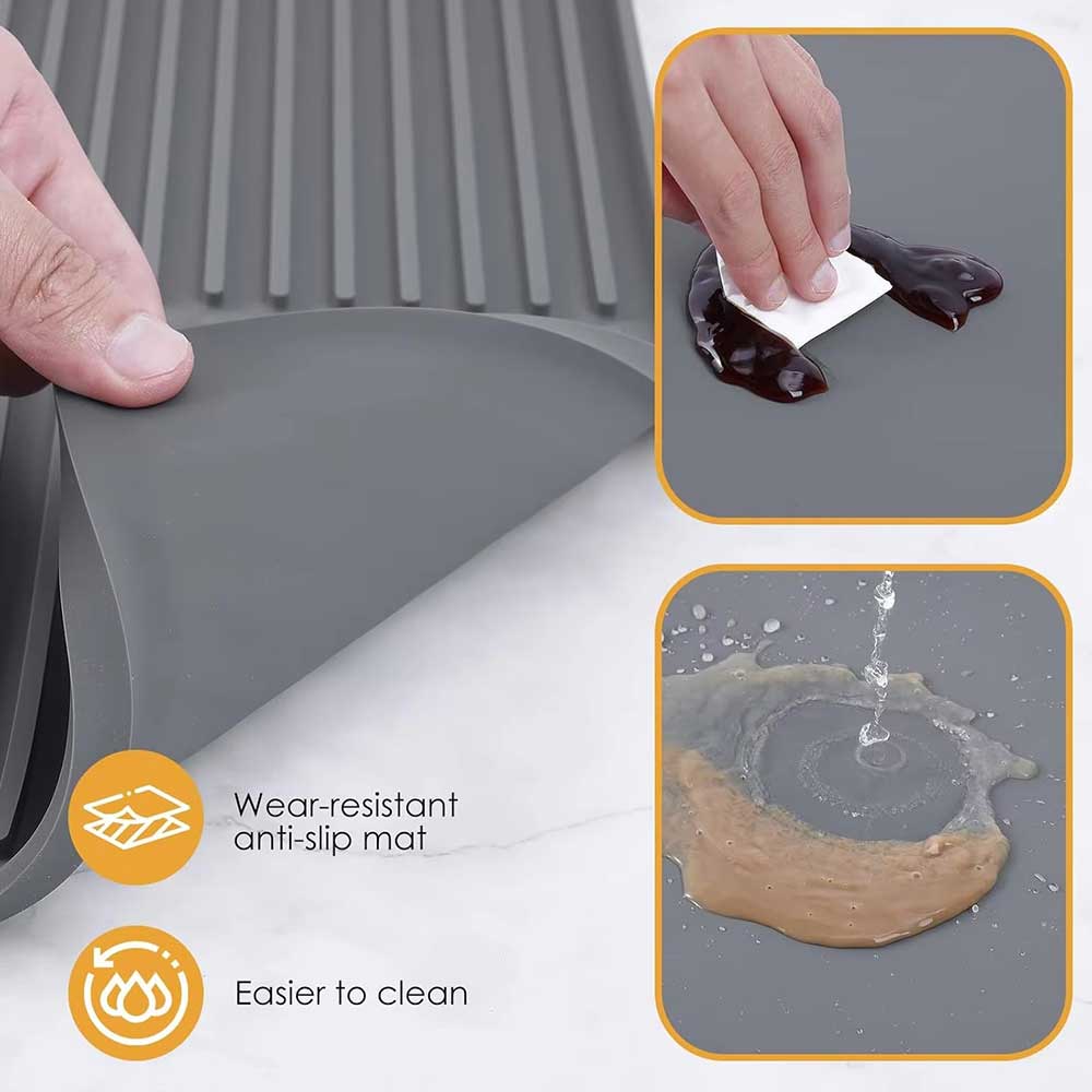 Silicone Coffee Mat with Raised Edge for Espresso Setup