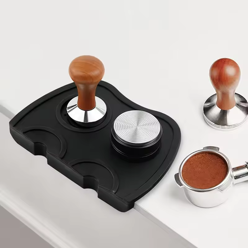 Silicone Coffee Tamper Mat – Anti-Skid Espresso Corner Pad for 51mm, 54mm, 58mm Tampers