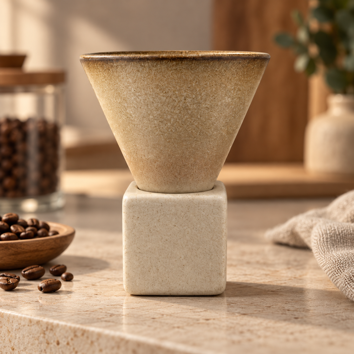 Hand-Painted Glaze Ceramic Espresso and Tea Cup with Base – Coarse Ceramic Personal Water Cup