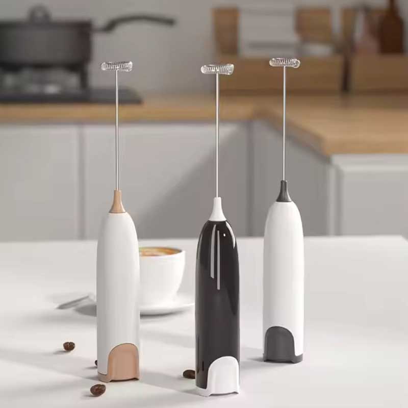 Stainless Steel Battery-Operated Handheld Milk Frother – Automatic Electric Whisk for Coffee and Tea Drinks