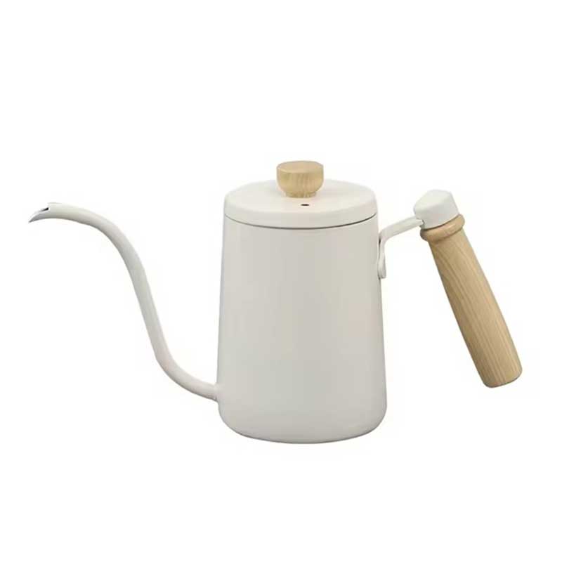 600ml Stainless Steel Gooseneck Coffee Kettle with Wooden Handle