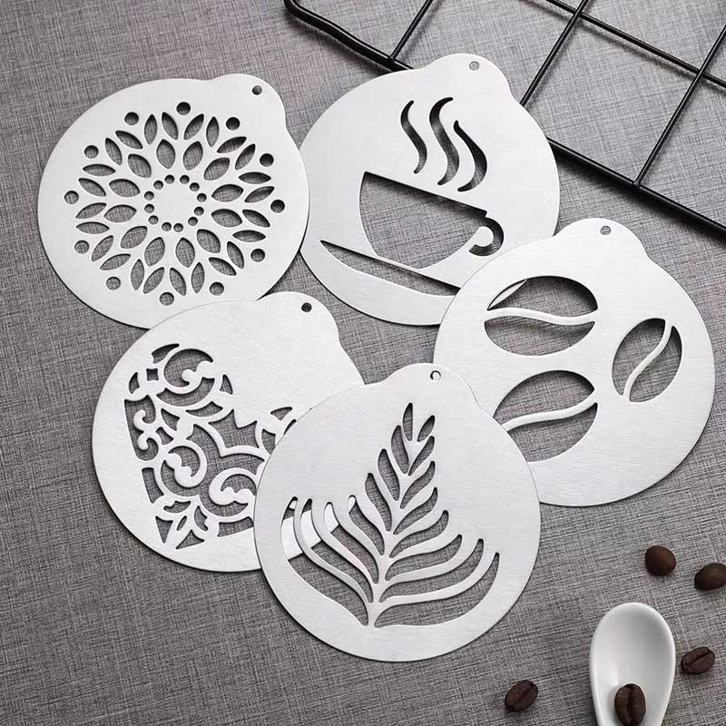 Stainless Steel Latte Art Stencil Set 5PCS