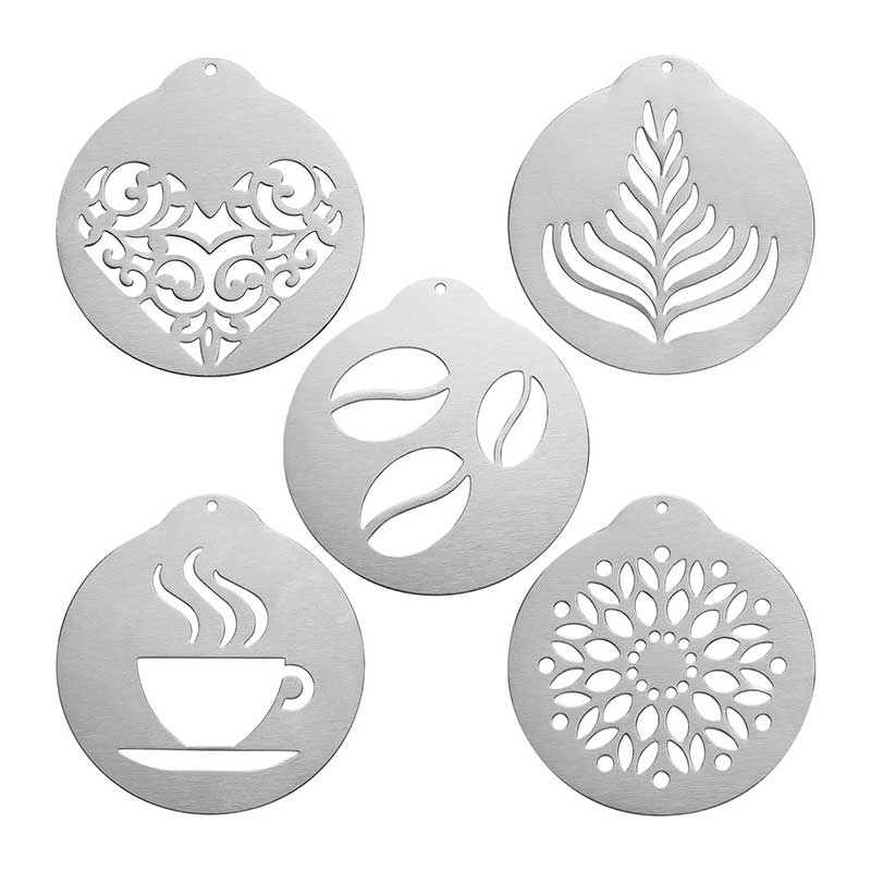 Stainless Steel Latte Art Stencil Set 5PCS