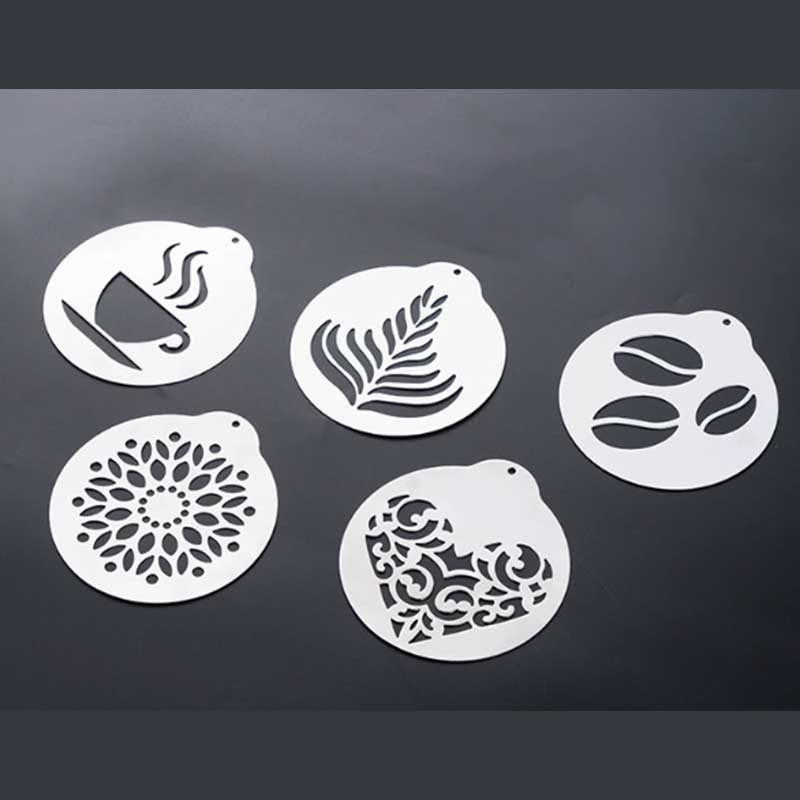 Stainless Steel Latte Art Stencil Set 5PCS