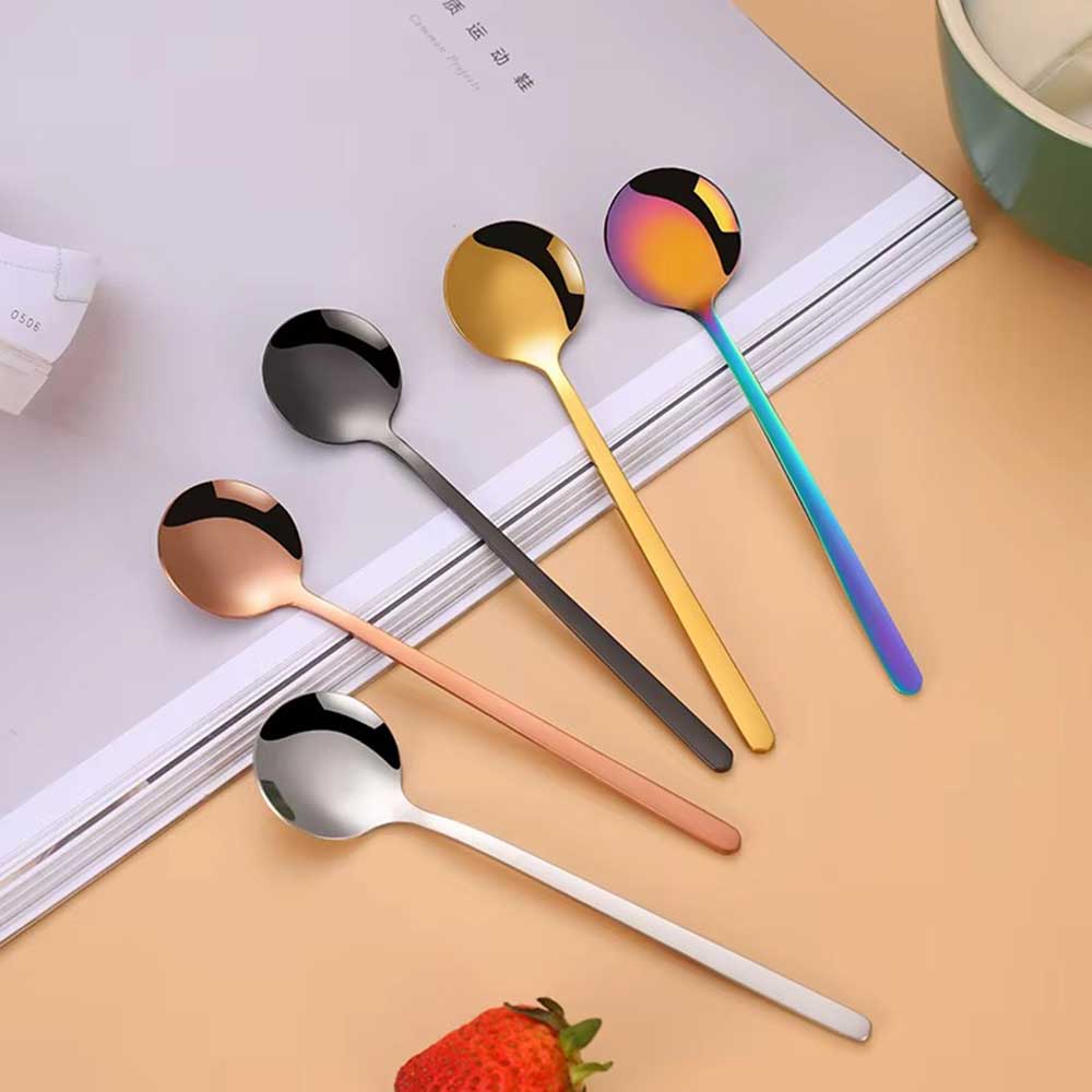 Stainless Steel Long Handle Coffee & Dessert Spoon Set