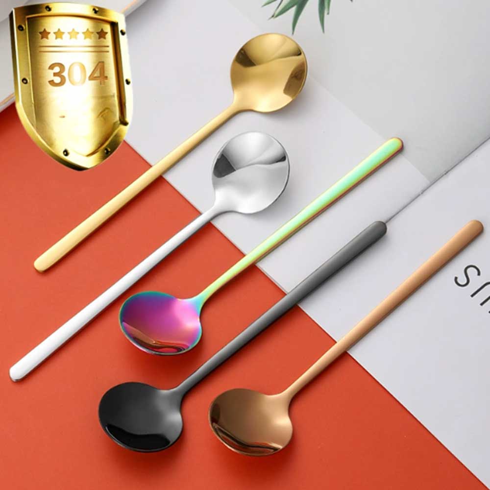 Stainless Steel Long Handle Coffee & Dessert Spoon Set