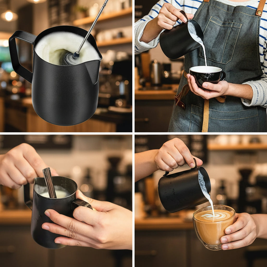 Stainless Steel Milk Frothing Pitcher for Latte & Cappuccino
