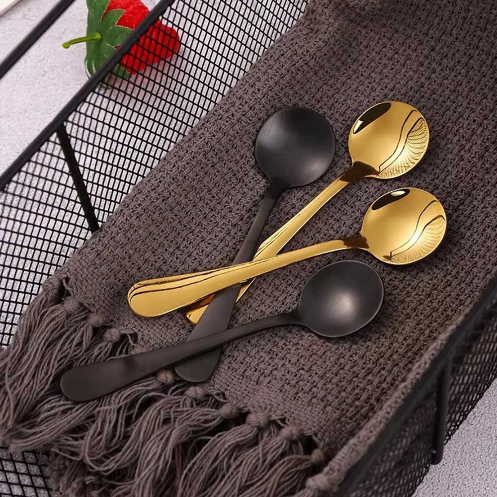Matte Black Stainless Steel Spoon for Tea & Coffee