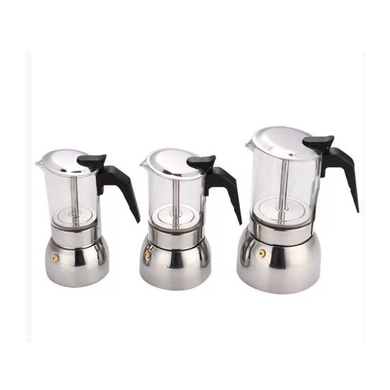 300ml Stainless Steel Moka Pot – Induction Compatible Stovetop Espresso Maker