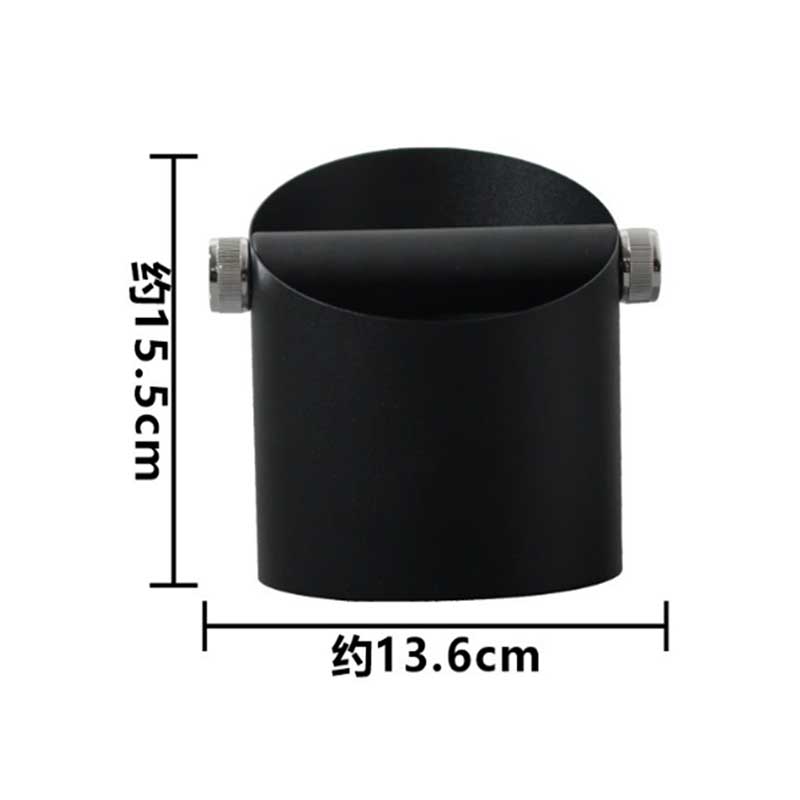 Stainless Steel Round Small Espresso Knock Box - Black