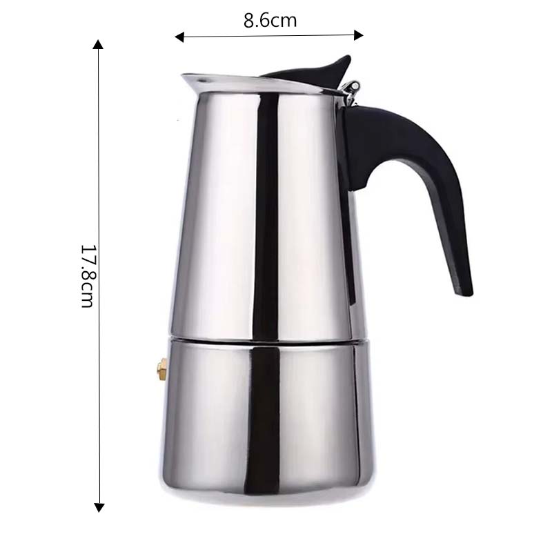 Stainless Steel Stovetop Espresso Maker – Classic Moka Pot for Camping and Outdoor Brewing