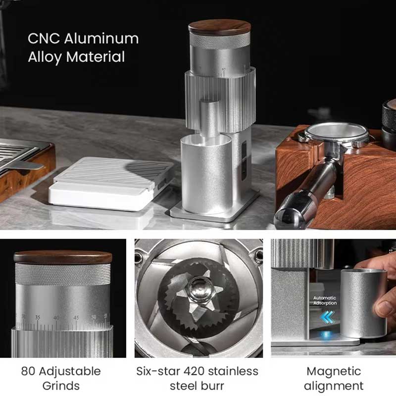 Premium USB-C Portable Electric Coffee Grinder | Six-Star 420 Stainless Steel Burr