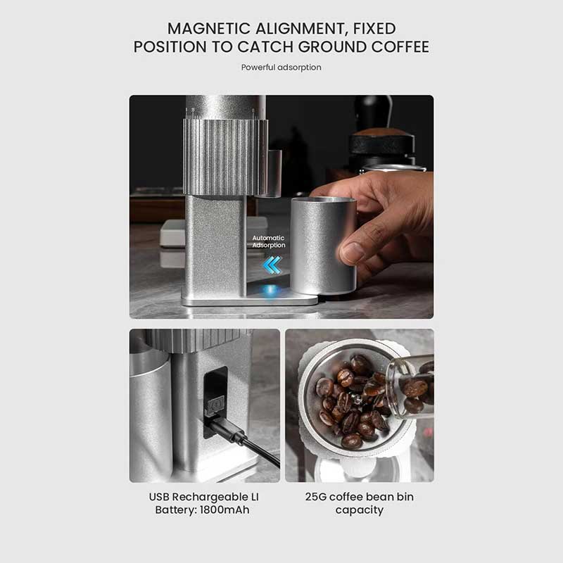 Premium USB-C Portable Electric Coffee Grinder | Six-Star 420 Stainless Steel Burr